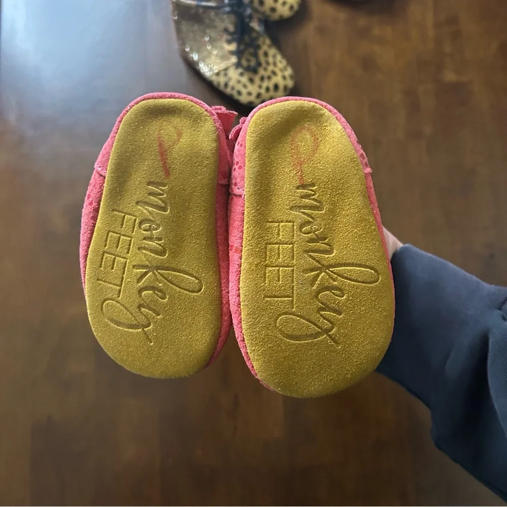 Monkey Feet Leather Baby Shoes Bundle Size 6-12M Ballet Sneaker Boots & T Strap